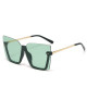 New Big Frame Square Meter Nail Sunglasses Women Fashion Big Square Frameless Popular European and American Conjoined Sunglasses
