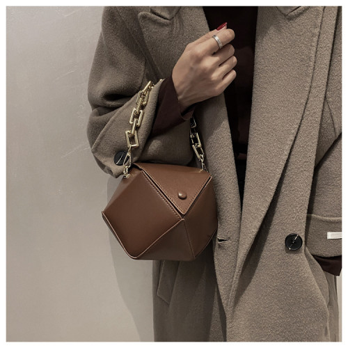 Personalized Design Fashion Women's Bag Three-dimensional Diamond Chain Handbag Texture Splicing Single Shoulder Bag Dropshiping