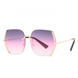 Cut Edge Sunglasses Women Oversized Rimless Lady Sun Shade Concert Show Model Catwalk Eyewar Designer Popular Shade