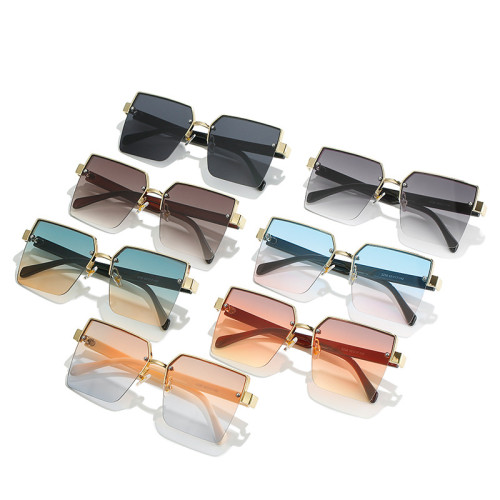 2022 Sunglasses Women Luxury Sun Glasses for Women Glasses Retro Brand Square Sunglasses Women Metal Half Frame Eyewear