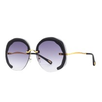 New Fashion Large Frame Round Street Shooting Color Sunglasses Trend Retro Fashion Sunglasses