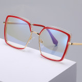 New Retro Square Anti-Blue Light Metal Glasses Women Europe America Lady Optical Fashion Computer Female Tr90 Flat Eyewear
