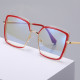New Retro Square Anti-Blue Light Metal Glasses Women Europe America Lady Optical Fashion Computer Female Tr90 Flat Eyewear