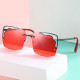 2022 New Personality Hollow Glasses Personality Square Sunglasses Fashion Street Shooting Ocean Color Sunglasses Women
