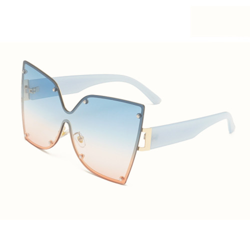 2022 New Metal Frame Butterfly Shape Ladies Sunglasses Oversized Personality Gradient Color Women Sun glasses