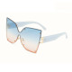 2022 New Metal Frame Butterfly Shape Ladies Sunglasses Oversized Personality Gradient Color Women Sun glasses
