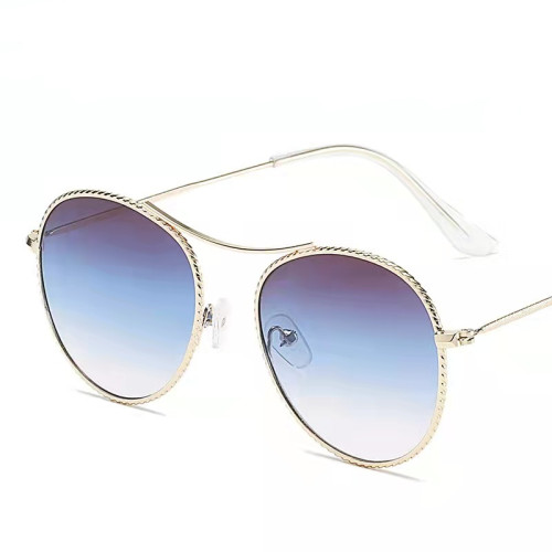 Men Sunglases Round Sun Glasses New Women Metal Frame Fishing Glasses Gold  Eyewear Lentes De Sol Hombre Okulary UV400