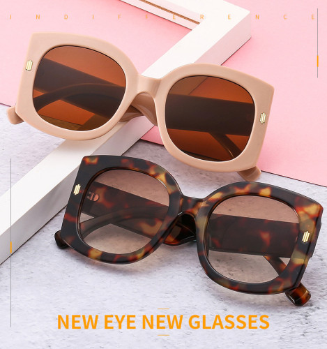 Oversized Square Women Sunglasses Vintage Gradient Leopard Eyewear Fashion Green Shades Luxury Brand Sunglasses Female UV400