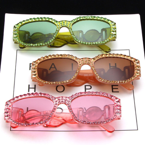 Fashion Brand Design Vintage Cat Eye Rhinestone Sunglasses Women Men Retro Small Rectangle Sun Glasses Female UV400 Gafas De Sol