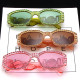 Fashion Brand Design Vintage Cat Eye Rhinestone Sunglasses Women Men Retro Small Rectangle Sun Glasses Female UV400 Gafas De Sol