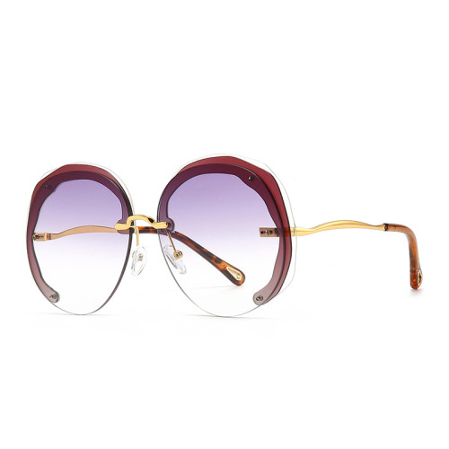 New Fashion Large Frame Round Street Shooting Color Sunglasses Trend Retro Fashion Sunglasses