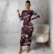 Wholesale cross-border women's independent stand eBay dress personality letter print long sleeve dress