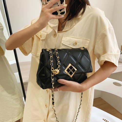 Classic Quilting Chain Shoulder Bags For Women High Quality Flap Crossbody Bag Solid Color Vintage Tote Bag Female Handbags