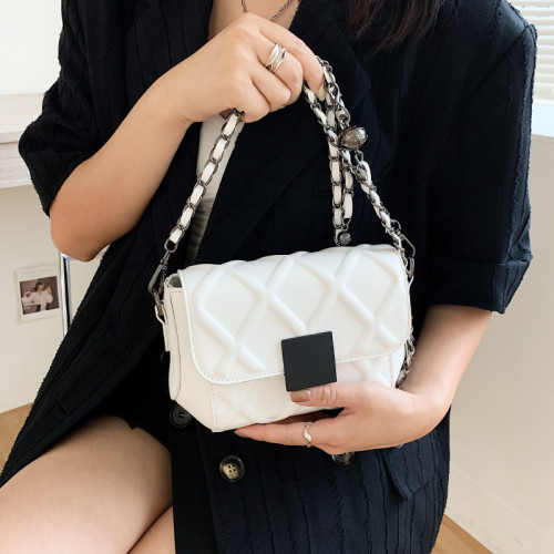 Luxury Women Crossbody Bag Small Vintage Chain Satchel Shoulder Bags For Women Solid Color Leather Crossbody Purse Lady Fashion