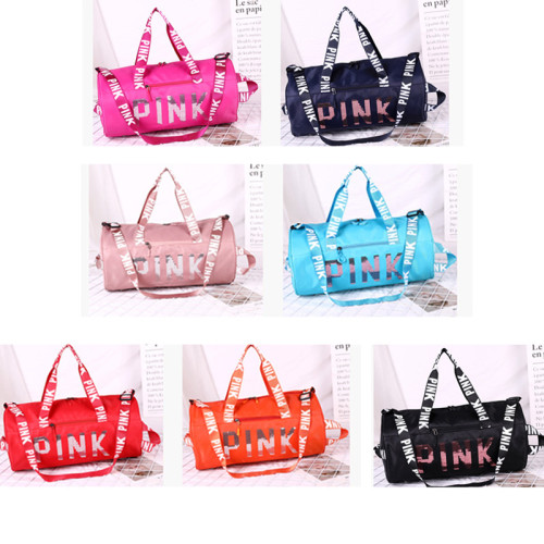 Fitness Training PINK Bag Sequins Letter Outdoor Sports bag Package Yoga Handbag high capacity Sports Crossbag