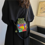 Women Candy Bag Female Panelled Print Shoulder Bag 2021 Fashion Crossbody Bag For Womens Winter Cute Travel Bags For Girl