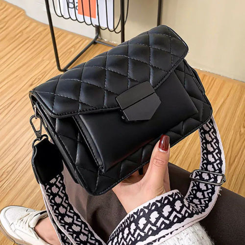 Wide Canvas Shoulder Strap Luxury Flap Crossbody Bags For Women 2022 Female Shoulder Messenger Bag Ladies Womens' Pouch Purses