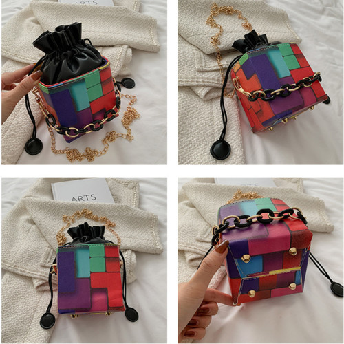 Women Candy Bag Female Panelled Print Shoulder Bag 2021 Fashion Crossbody Bag For Womens Winter Cute Travel Bags For Girl