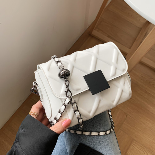 Luxury Women Crossbody Bag Small Vintage Chain Satchel Shoulder Bags For Women Solid Color Leather Crossbody Purse Lady Fashion
