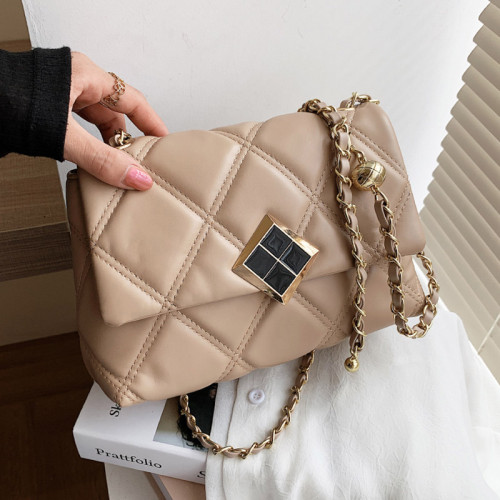 Classic Quilting Chain Shoulder Bags For Women High Quality Flap Crossbody Bag Solid Color Vintage Tote Bag Female Handbags