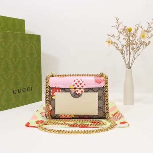 Gucci Womens Bags Shoulder Messenger Bag Luxury Brand Padlock small shoulder bag in GG Supreme canvas - Gucci 409487 KLQJG 9763
