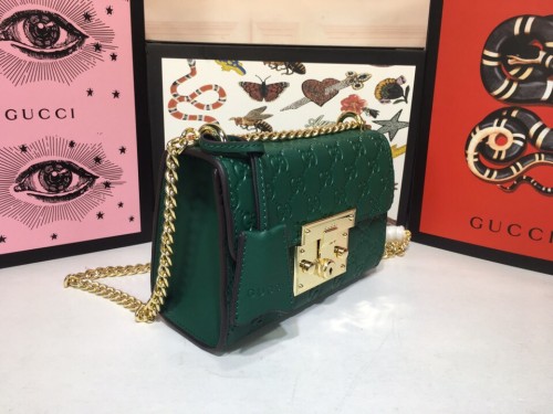 Gucci Womens Bags Shoulder Messenger Bag Luxury Brand Padlock small shoulder bag in GG Supreme canvas - Gucci 409487 KLQJG 9763