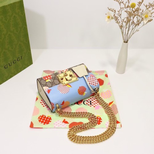 Gucci Womens Bags Shoulder Messenger Bag Luxury Brand Padlock small shoulder bag in GG Supreme canvas - Gucci 409487 KLQJG 9763