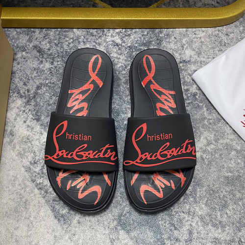 Christian Louboutin CL Men Shoes Slippers Luxury Brand Red Botton Mens Slides with Original Box