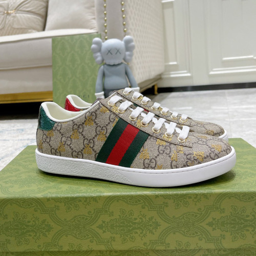 Gucci Womens Shoes Sneakers Luxury Brand Women's Ace GG Supreme sneaker with bees with Original Box 550051 9N050 8465
