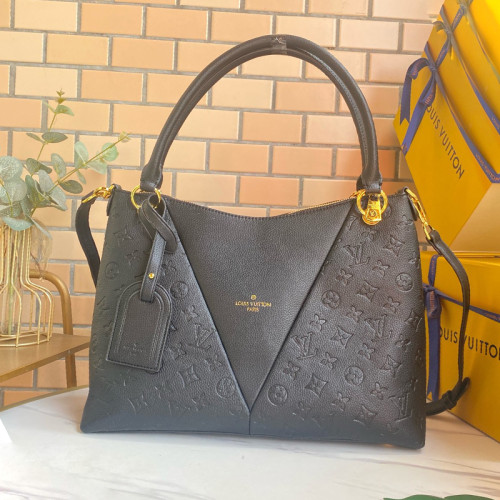 Louis Vuitton Womens Bags Crossbody Bags Luxury Brand V TOTE MM Black Monogram Empreinte Leather Handbags for Women M44397
