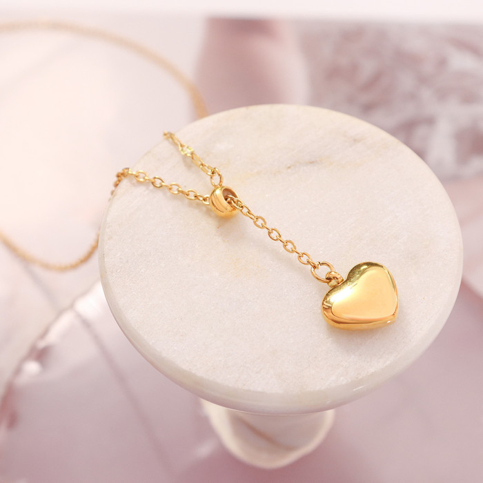Heart Lucky Round Ball Tassel Pendant Y Lariat Necklace Fine Jewelry