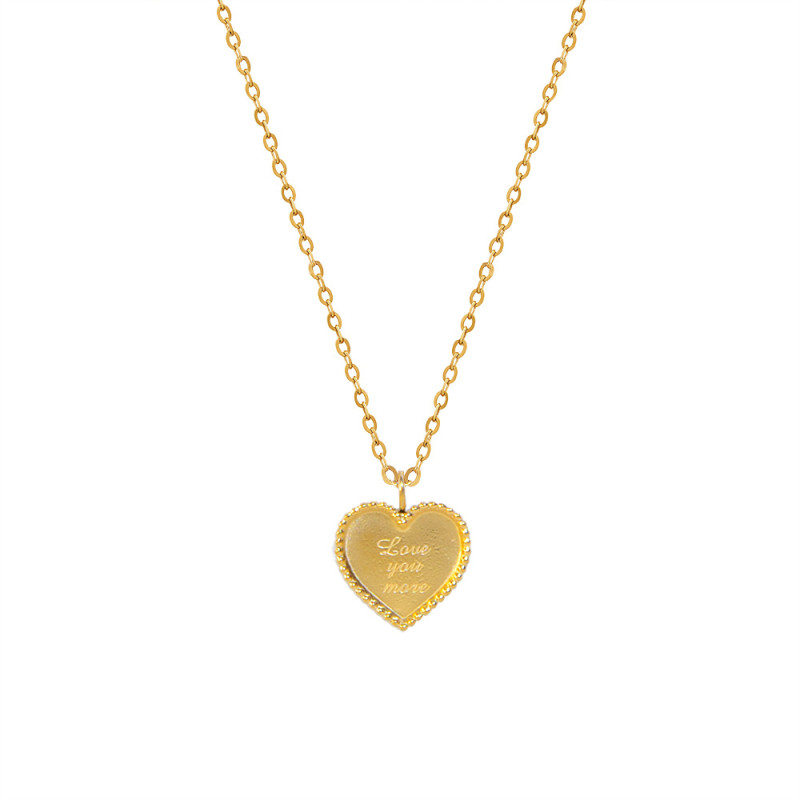 2022 New 316L Stainless Steel Gold Color Love Heart Necklaces for Women Chokers Romantic Trend Fashion Party Gift Jewelry