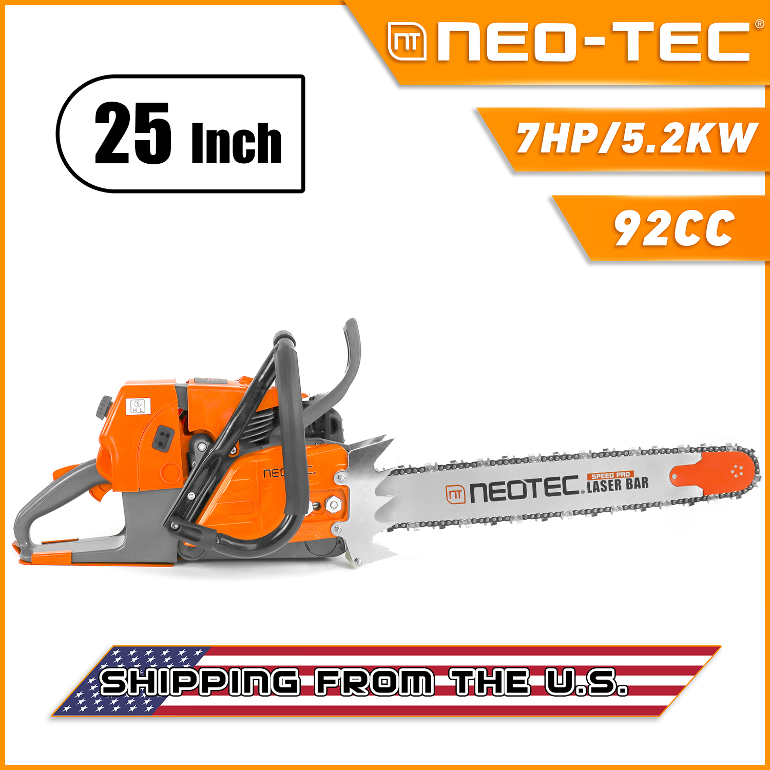 NEOTEC NS892V1 C0hainsaw with 25/28/36/42 inch Bar and Chain
