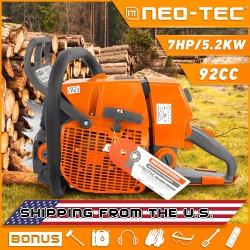 U.S. STOCK NEOTEC NS892 92cc Gas Chainsaw with 24/28/36/42 inch Bar and Chain,2-Cycle Gasoline Power 5.2KW 6.4HP Chain Saws for Big Wood Cutting,All Parts Fit for MS660 G660