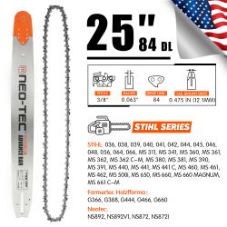 U.S. STOCK NEOTEC 24/ 25/ 28/ 36 Inch Chainsaw Guide Bar Saw Chain Combo 3/8 Pitch 0.063 Chain Gauge for Oregon 283RNDD025 Fit for Stihl MS660 381 044 G660