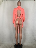 Solid Color Long Sleeve Backless Blazers LUO-6229