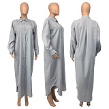 Loose Lapel Casual Blouse Shirt Dress Coat GLS-10077