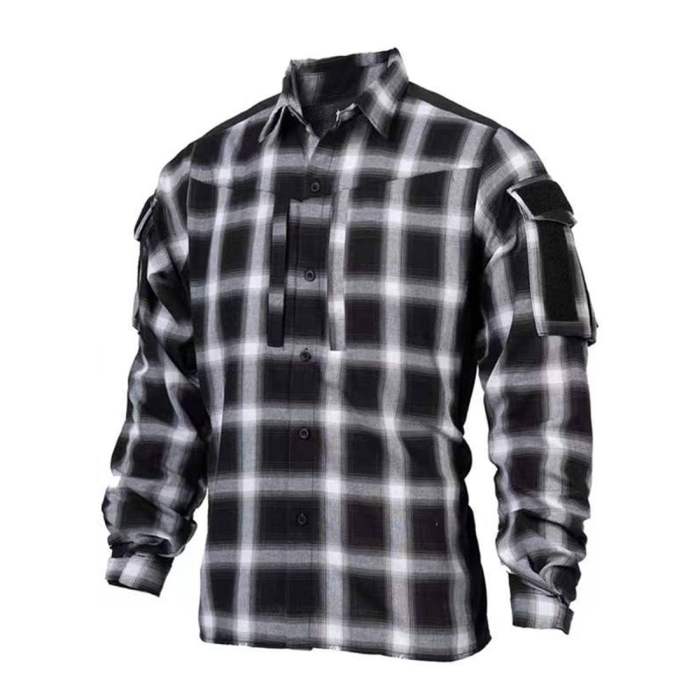 Bacraft TRN Tactical Plaid Shirt Long Sleeve Breathable Tactical Combat Commuting Shirt