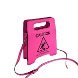 new fashion creative spoof personality parking sign forbidden to drive female tide pu bag bags handbags