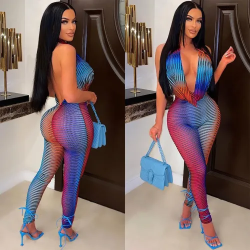 Fashion women bodysuits jumpsuits See through sets XQY982334