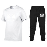 Marshmello Trendy Casual Loose T-shirt And Jogger Pants For Men And Women