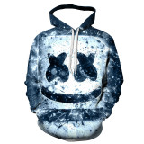 Marshmello 3-D Fashion Print Long Sleeve Casual Loose Hoodie For Men And Women