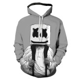 Marshmello 3-D Fashion Print Long Sleeve Casual Loose Hoodie For Men And Women