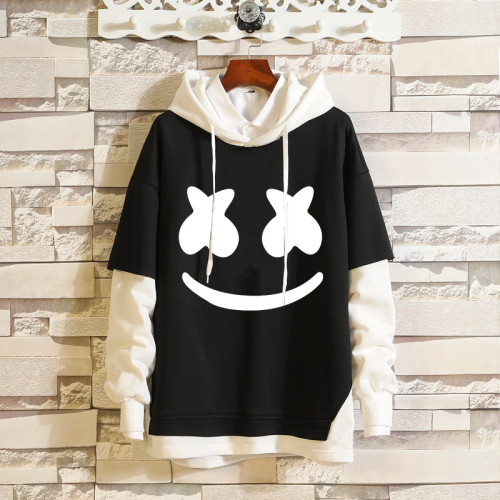 Marshmello Fake Two Pieces Hoodie Street Style Youth Adults Unisex Hoodie