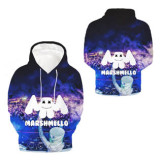Marshmello 3-D Fashion Fall And Winter Long Sleeve Casual Loose Unisex Hoodie