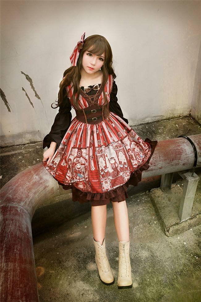 Neverland Lolita -Steampunk Cat- Lolita V-neck Corset JSK -Pre-order