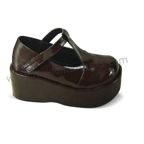 Shiny Coffee Platform Lolita Shoes