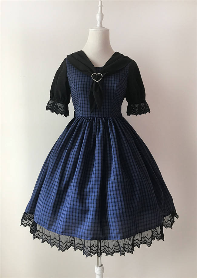 Little Devil~ Gingham Lolita Short Sleeves OP -Pre-order  Closed