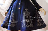 Elegant Gold Silver Embroidery Wool Winter Long Coat Black L - IN STOCK