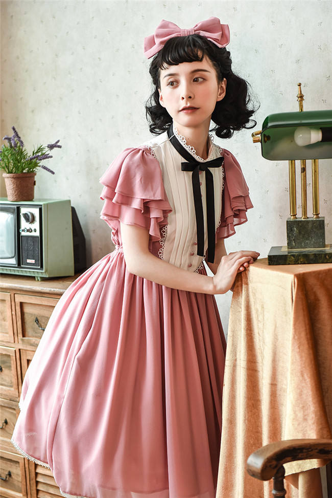 Memory of Floria~ Vintage Lolita OP Short/Long Version-Ready Made